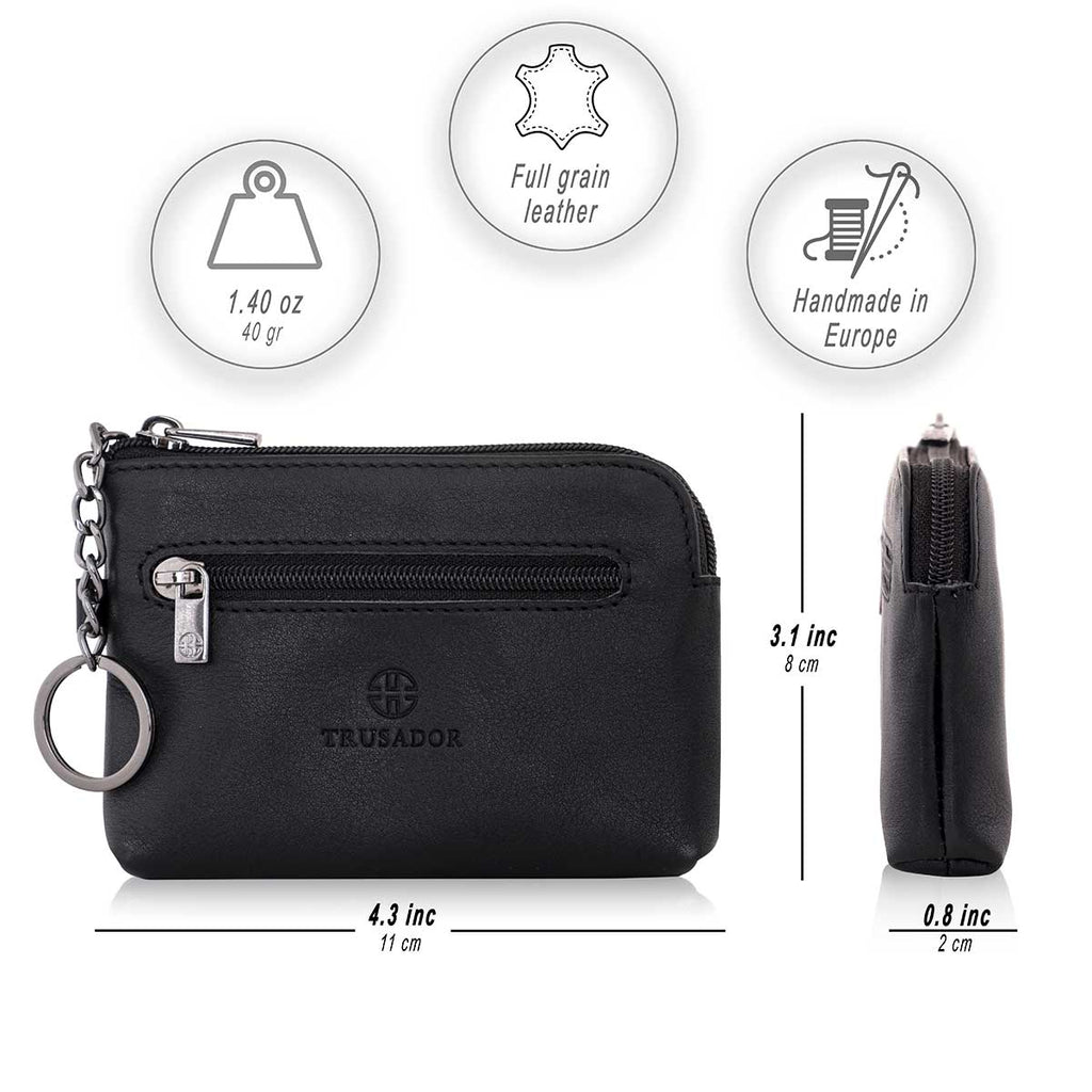 Milano Leather Wallet Pouch Purse Zipper Change Bag