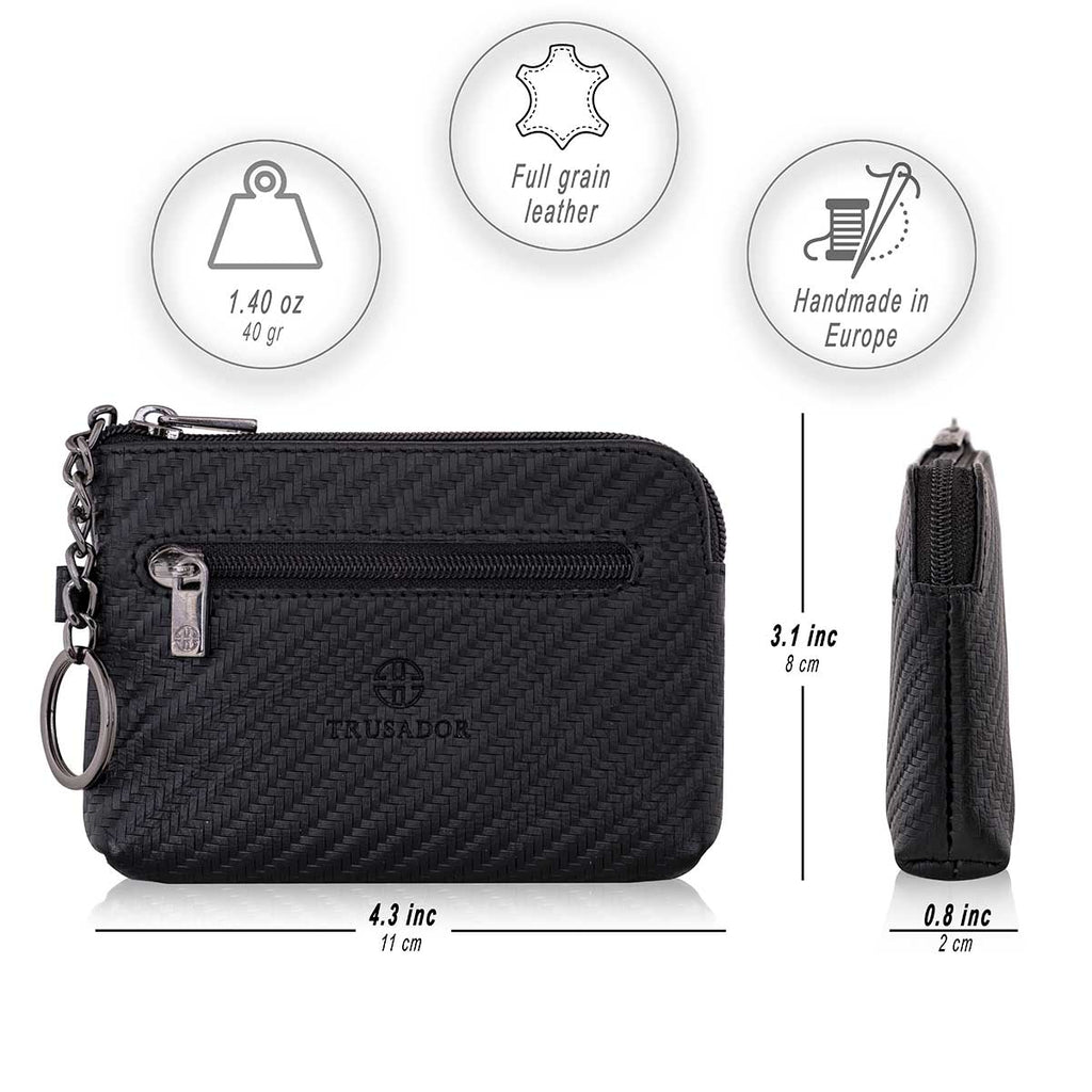 Milano Leather Wallet Pouch Purse Zipper Change Bag