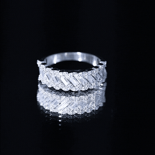 Certified Moissanite Braided Half Eternity Band Ring